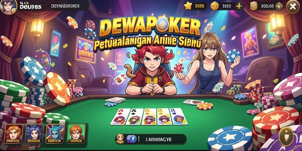 Tampilan gameplay DEWAPOKER yang penuh warna dan dinamis.