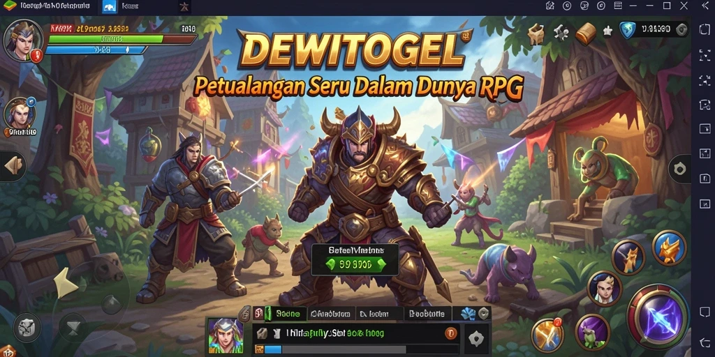 Tampilan seru gameplay DEWITOGEL saat bertarung dalam dunia RPG.