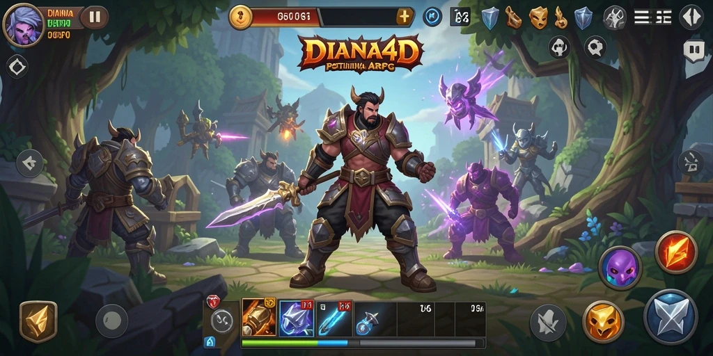 Tampilan gameplay DIANA4D yang mendebarkan dalam pertarungan ARPG.